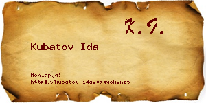 Kubatov Ida névjegykártya