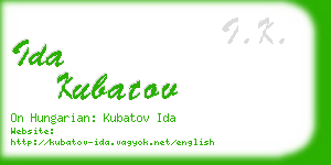 ida kubatov business card